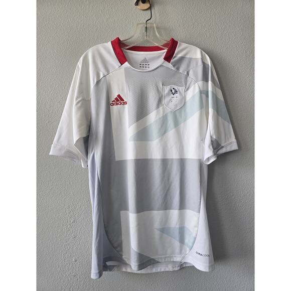 Adidas Team GB London 2012 Soccer Jersey White ClimaCool Shirt Size L Pre-owned - Picture 1 of 10